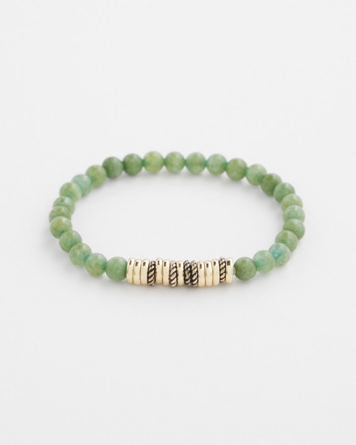 Chicos Olive Jade Hero Stretch Bracelet - Olive