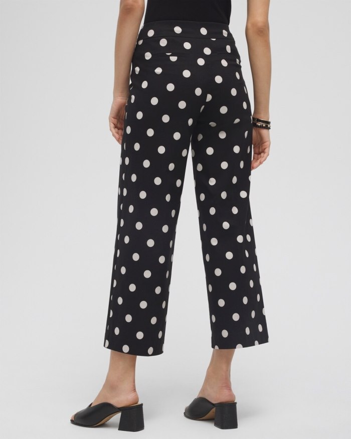 Chicos Brigitte Polka Dot Wide Leg Pants - Black