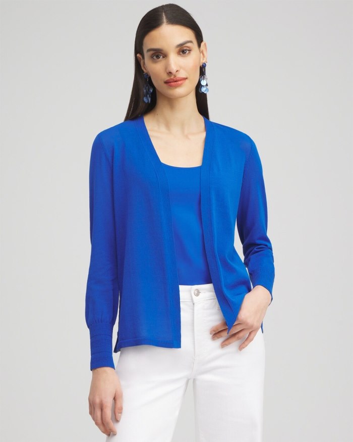 Chicos Summer Romance Topper Cardigan - Intense Azure