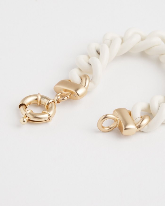 Chicos White Links Bracelet - White