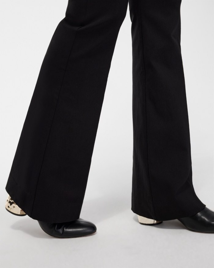 Chicos Wide Waistband Flare Pants - Black