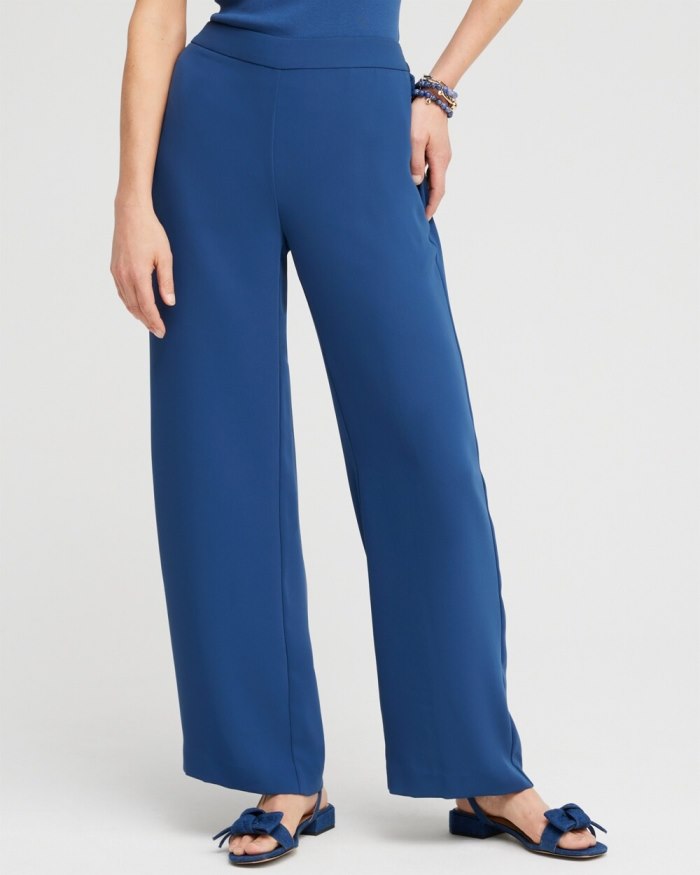 Chicos Wide Leg Soft Pants - Azores Blue