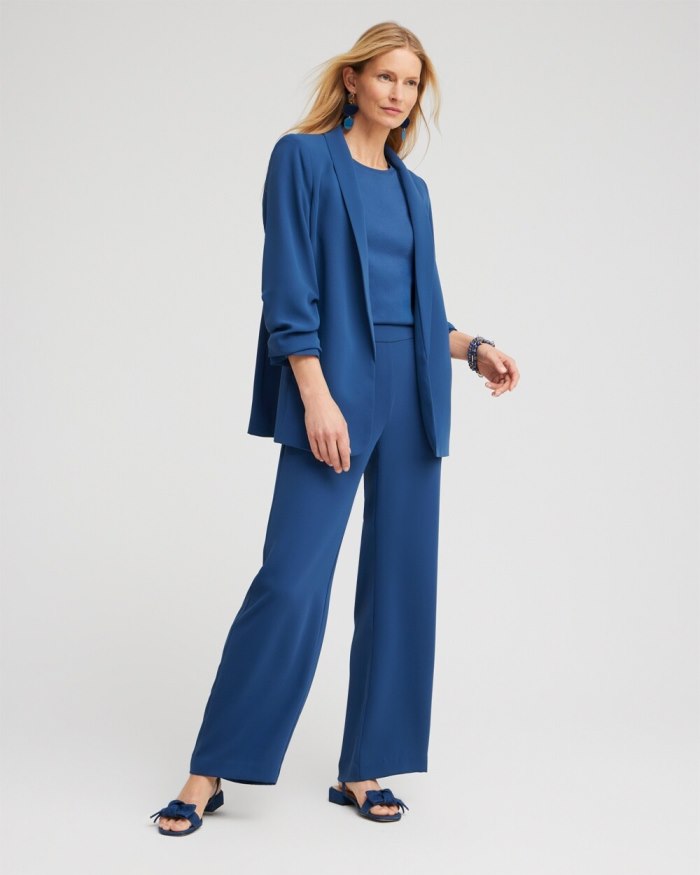 Chicos Wide Leg Soft Pants - Azores Blue