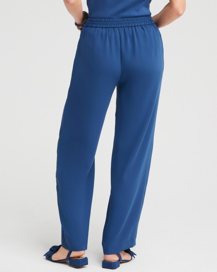 Chicos Wide Leg Soft Pants - Azores Blue