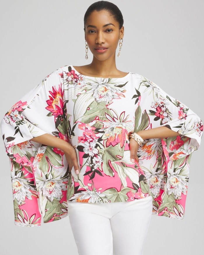 Chicos Floral Poncho - Primordial Forest