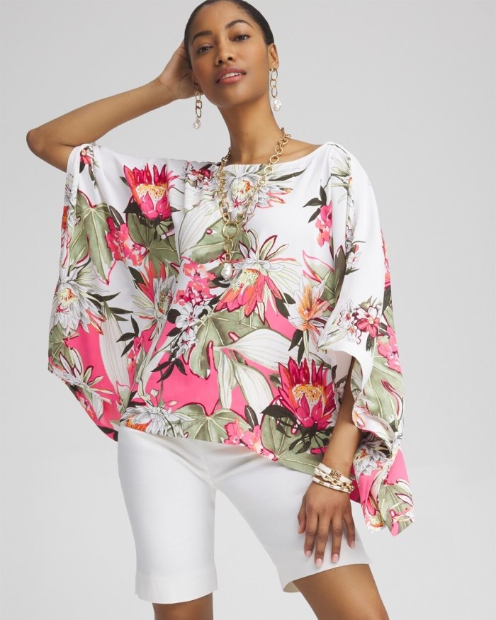 Chicos Floral Poncho - Primordial Forest