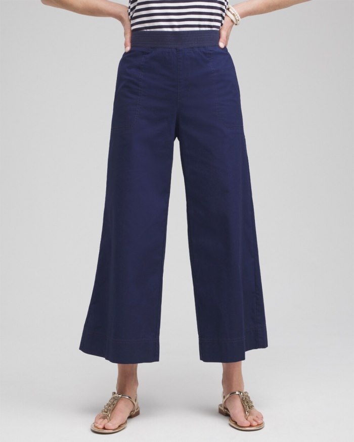 Chicos Poplin Culotte Pants - Victory Blue