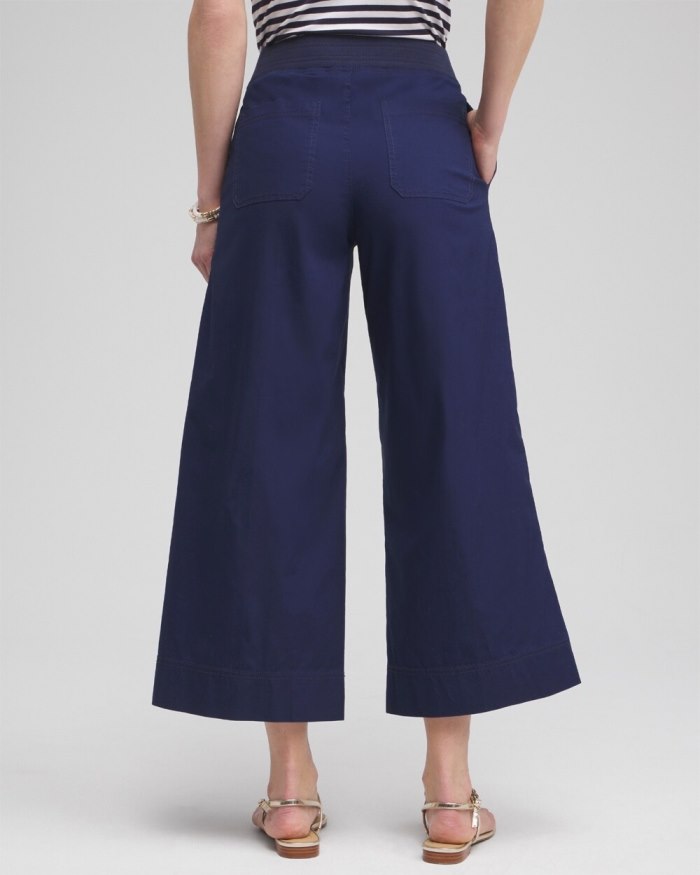 Chicos Poplin Culotte Pants - Victory Blue