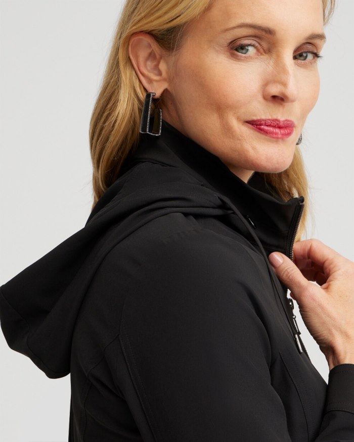 Chicos Zenergy UPF Hidden Hood Jacket - Black