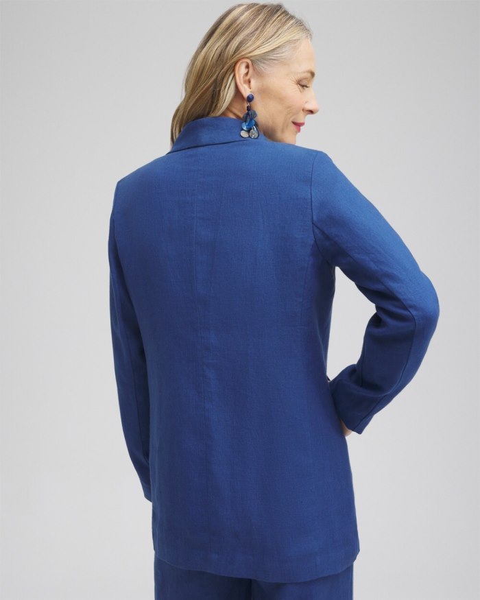 Chicos Linen Blazer - Naval Indigo