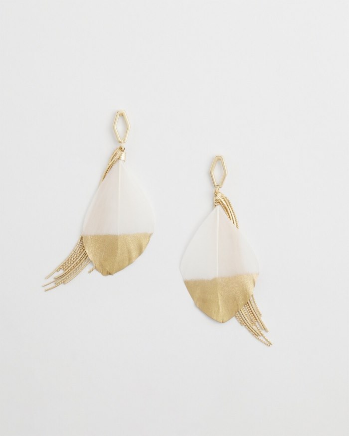 Chicos No Droop White Fringe Earrings - Alabaster