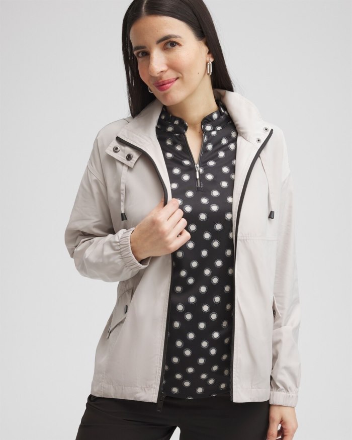 Chicos Zenergy Water Repellent Jacket - Smokey Taupe