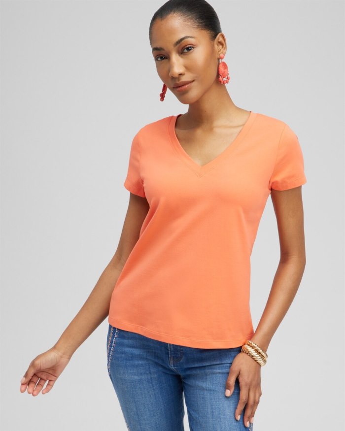 Chicos V-neck Perfect Tee - Nectarine