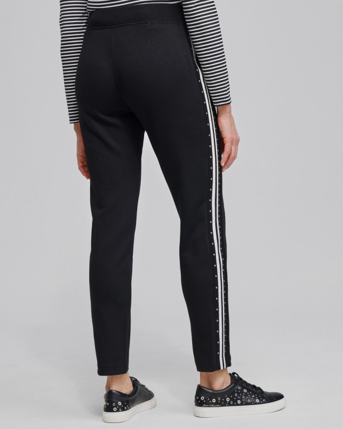 Chicos Zenergy Studded Double Knit Pants - Black