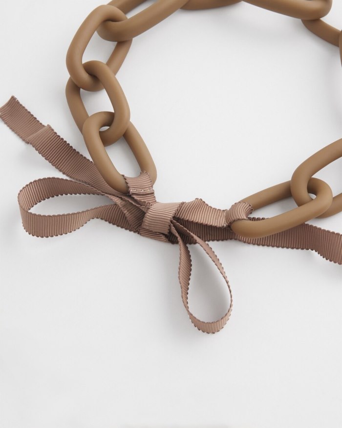 Chicos Neutral Links Necklace - Smokey Taupe