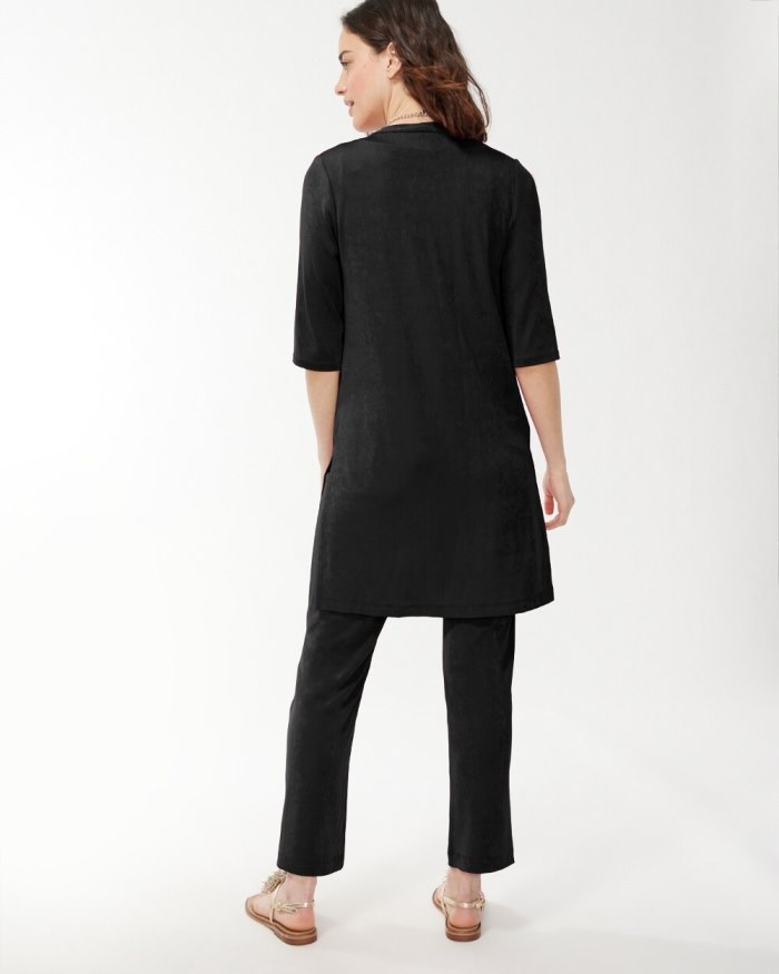 Chicos Travelers Side Slit Cardigan - Travelers Black