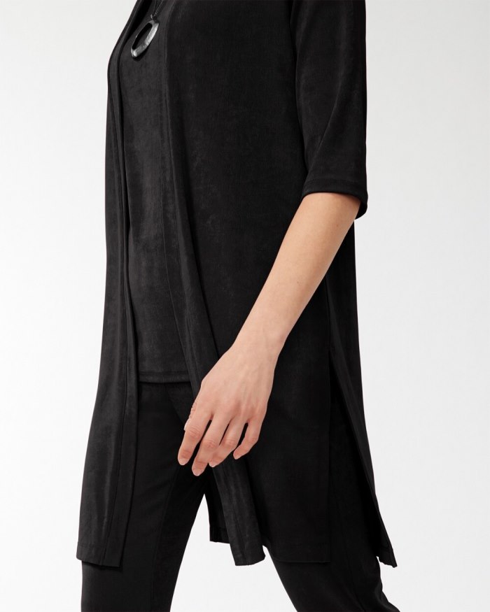 Chicos Travelers Side Slit Cardigan - Travelers Black