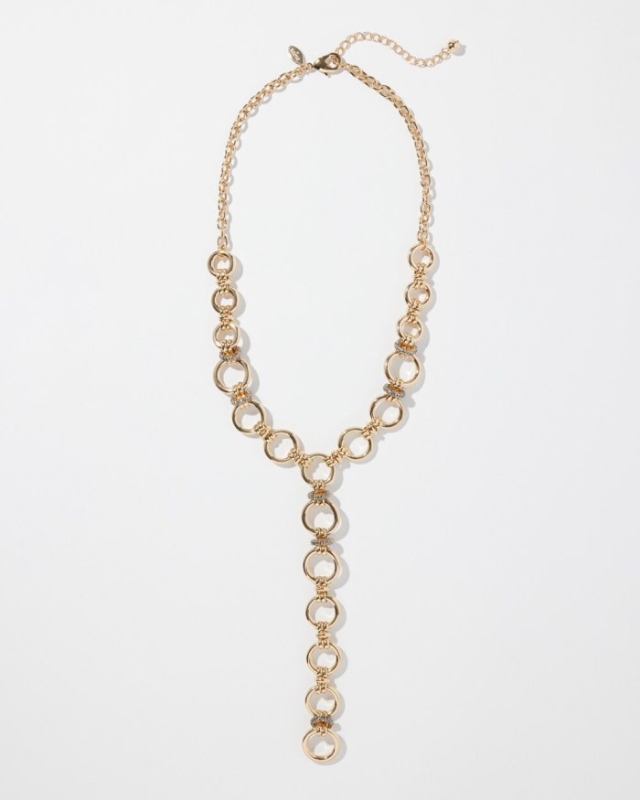 Chicos Gold Tone Links Y-necklace - Gold