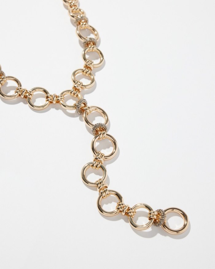 Chicos Gold Tone Links Y-necklace - Gold