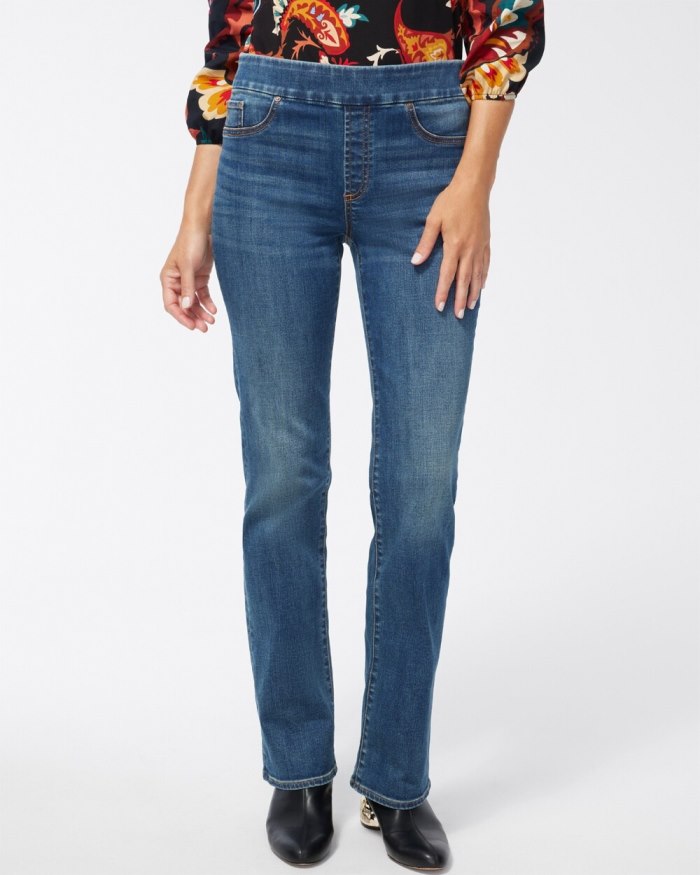 Chicos Denim Slim Pull-On Boot-Cut Jeggings - Buttercup Indigo