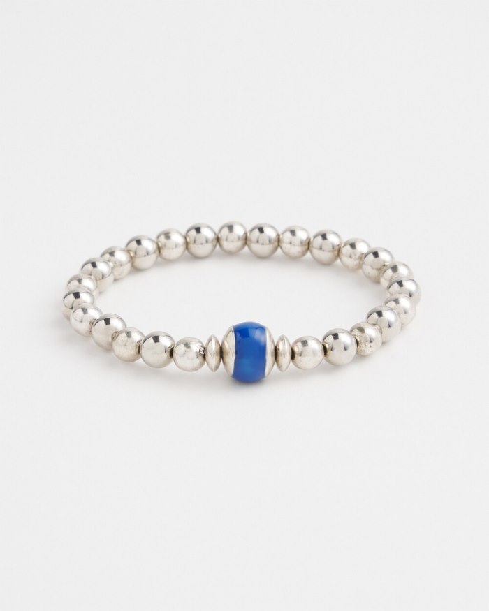 Chicos Blue Hero Beaded Stretch Bracelet - Intense Azure