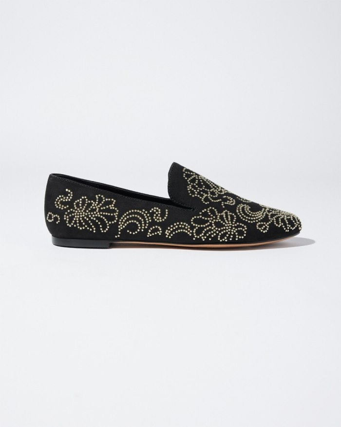 Chicos Embellished Loafers - Black