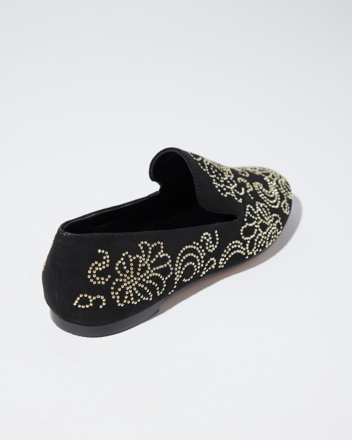 Chicos Embellished Loafers - Black