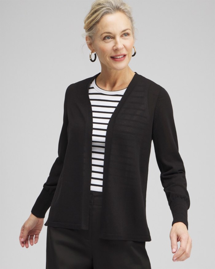 Chicos Summer Romance Topper Cardigan - Black