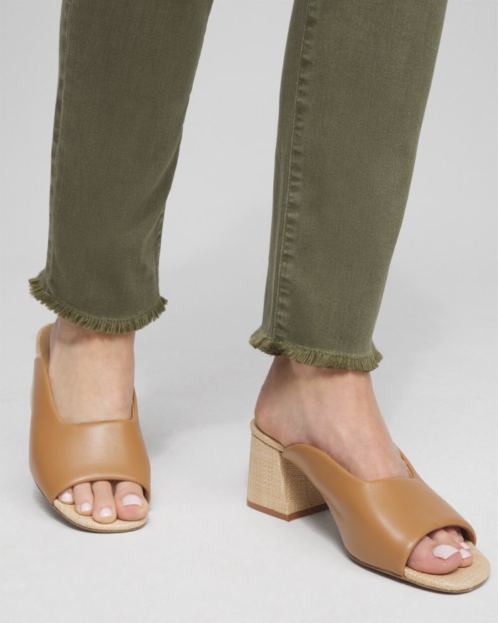 Chicos Girlfriend Fray Hem Ankle Jeans - Olive