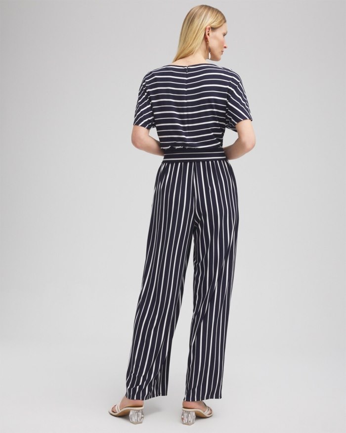 Chicos Dolman Stripe Jumpsuit - Classic Navy