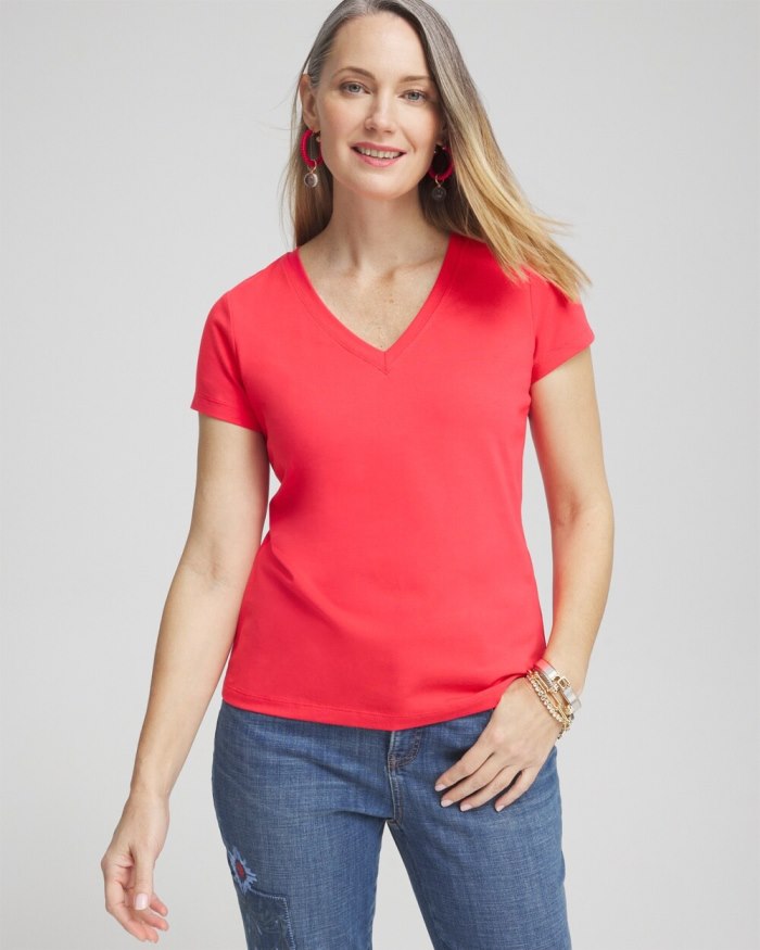 Chicos V-neck Perfect Tee - Watermelon Punch