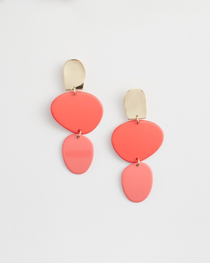 Chicos No Droop Orange Linear Earrings - Nectarine