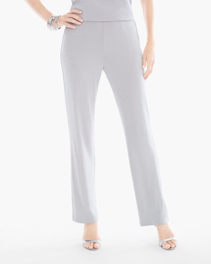 Chicos Travelers Classic No Tummy Pants - Fairfax Gray