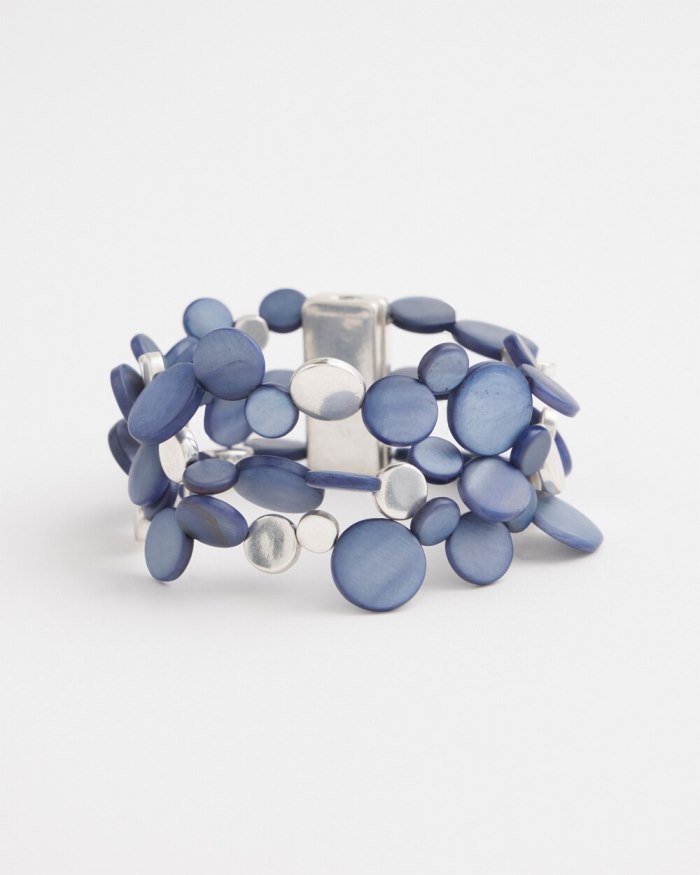 Chicos Blue Shell Magnetic Bracelet - Blue Multi