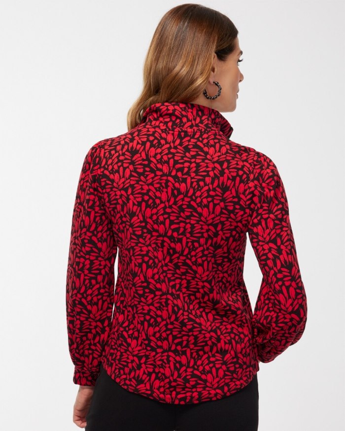 Chicos Zenergy French Terry Print Half Zip Pullover - Wild Poppy