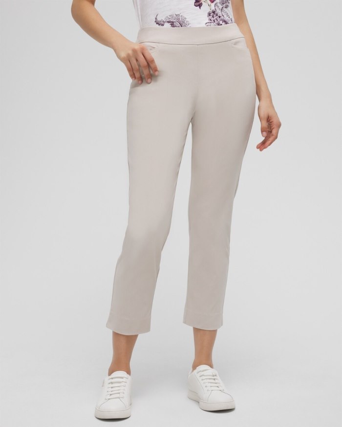 Chicos Brigitte Slim Cropped Pants - Smokey Taupe