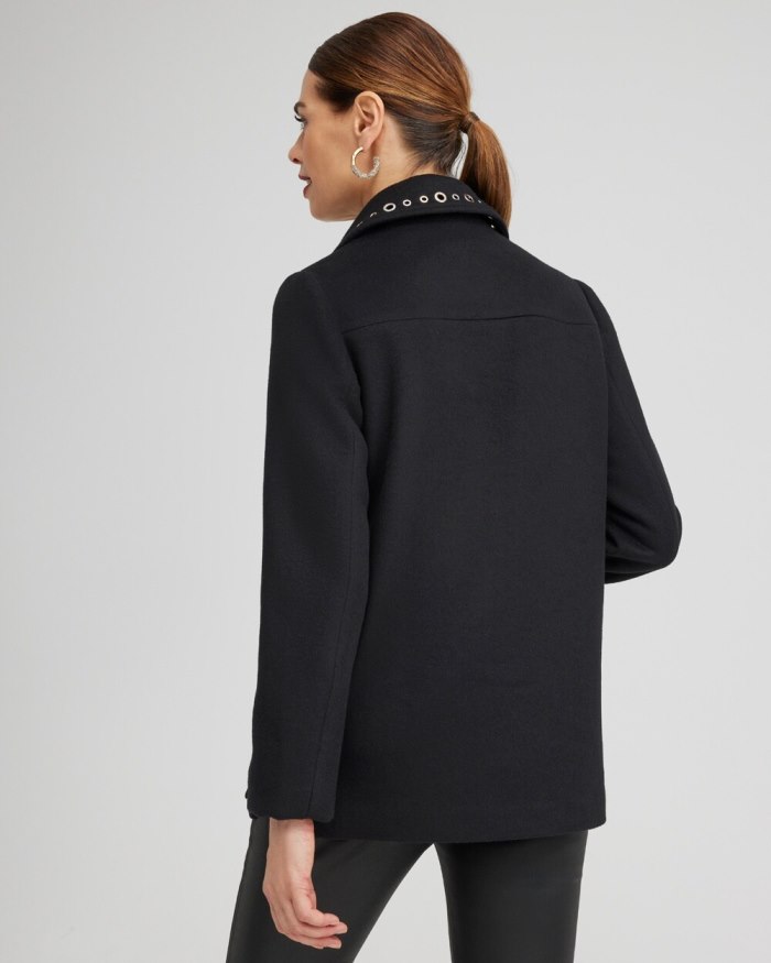 Chicos Wool Blend Coat - Black