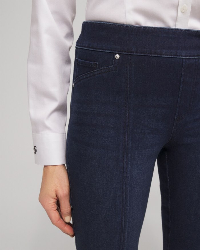 Chicos Travelers Pull On Jeans - Skyway Indigo