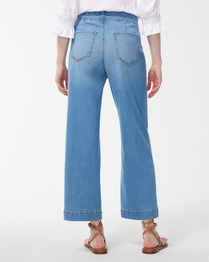 Chicos Pull-On Wide Leg Ankle Jeans - Amilla Indigo