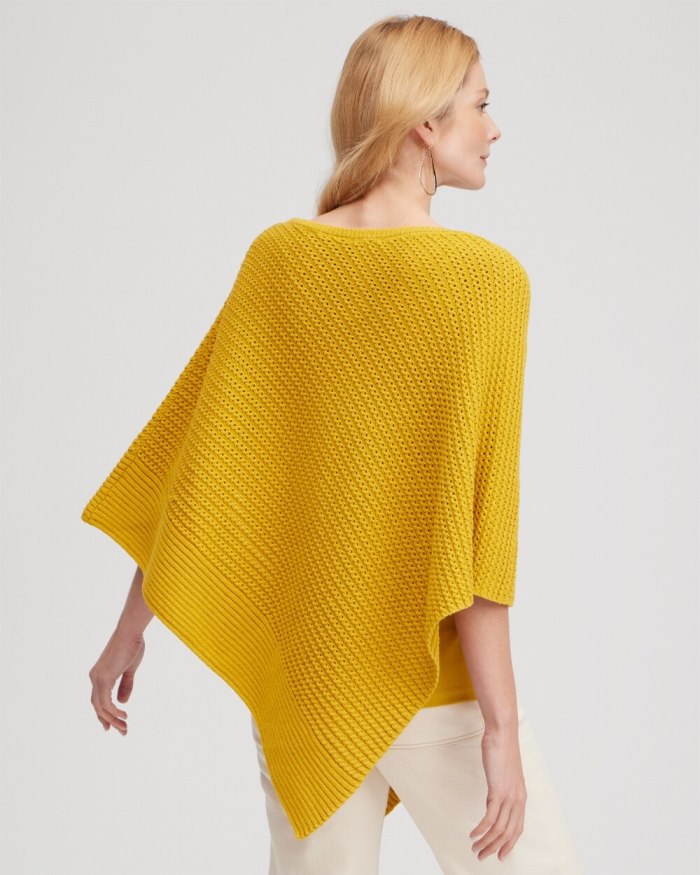 Chicos Knit Triangle Poncho - Golden Hour