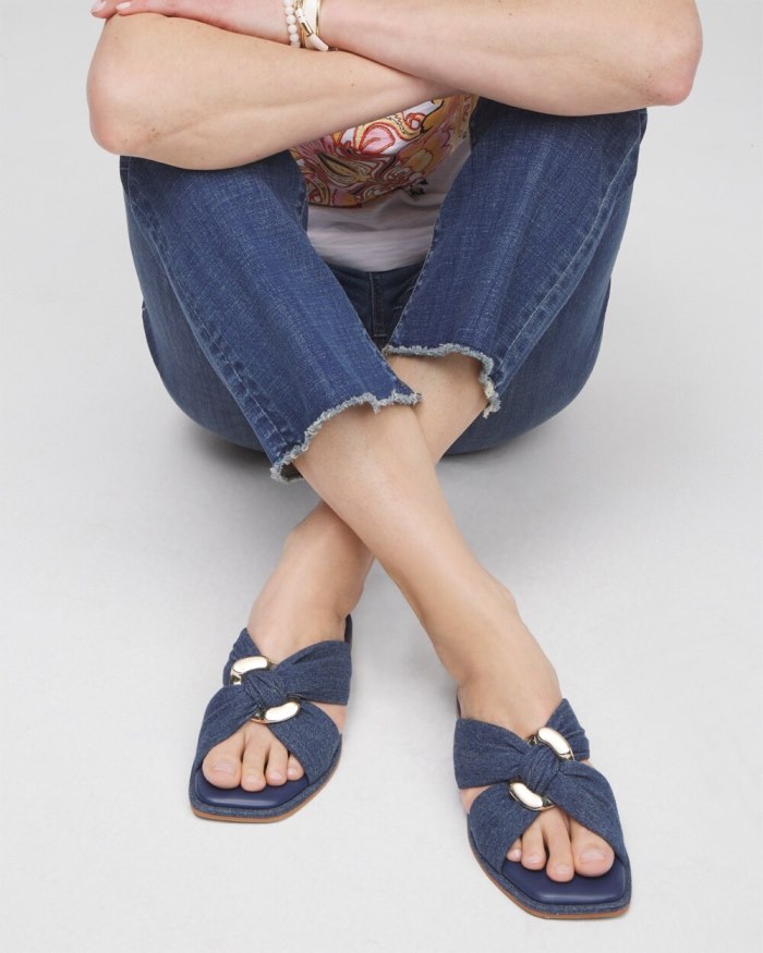 Chicos Denim Sandals - Denim