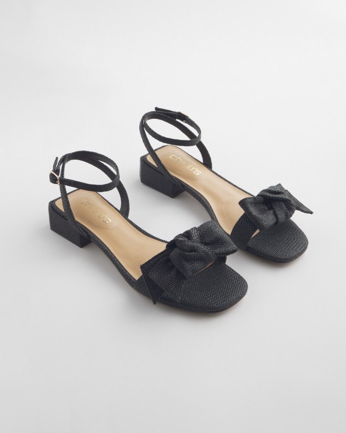 Chicos Raffia Sandals - Black