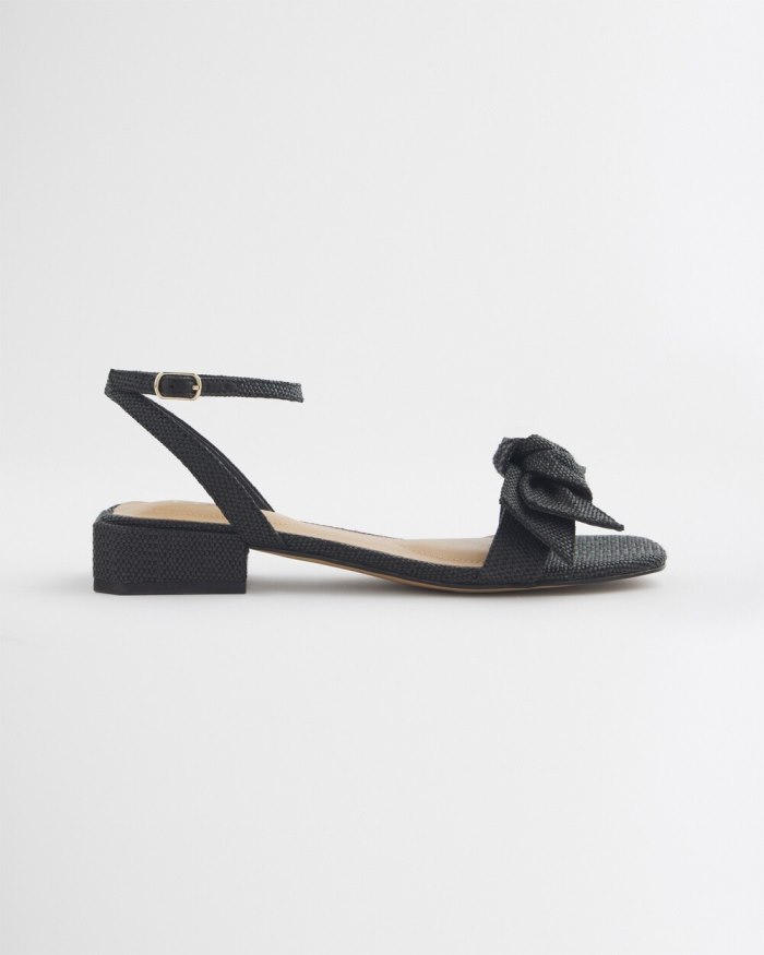 Chicos Raffia Sandals - Black