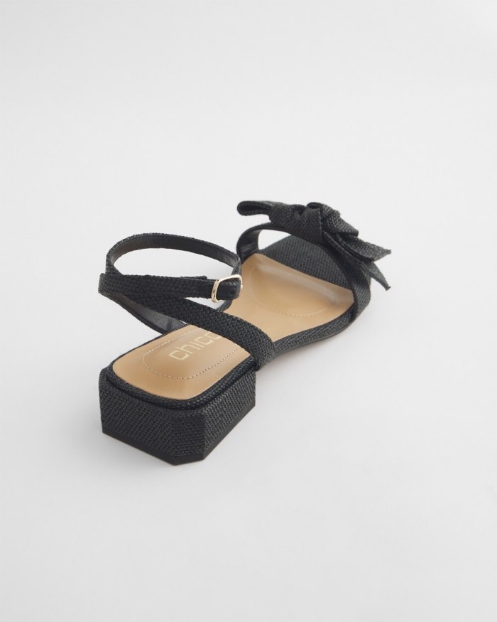 Chicos Raffia Sandals - Black