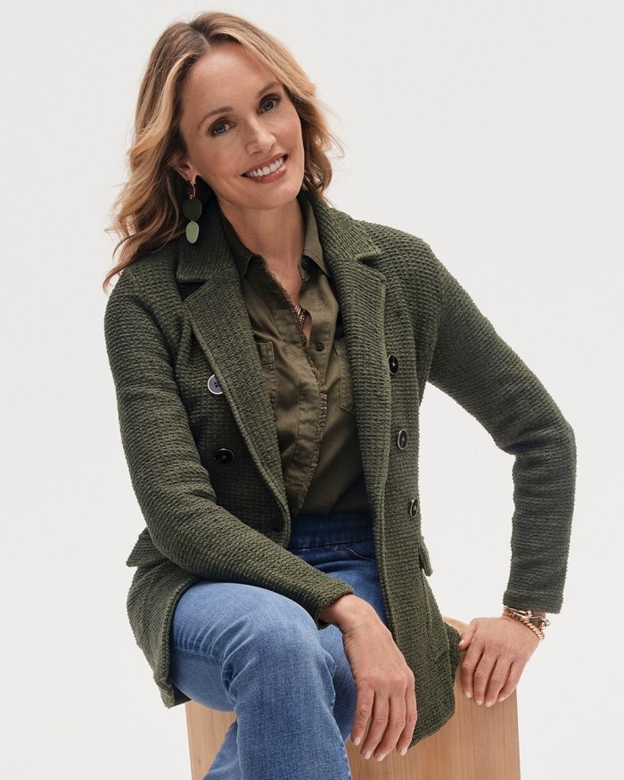 Chicos Utility Blazer Cardigan - Olive