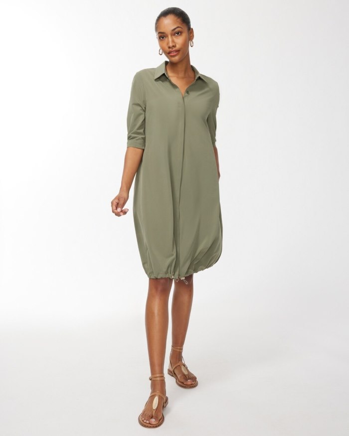 Chicos Zenergy UPF Bungee Dress - Dark Moss