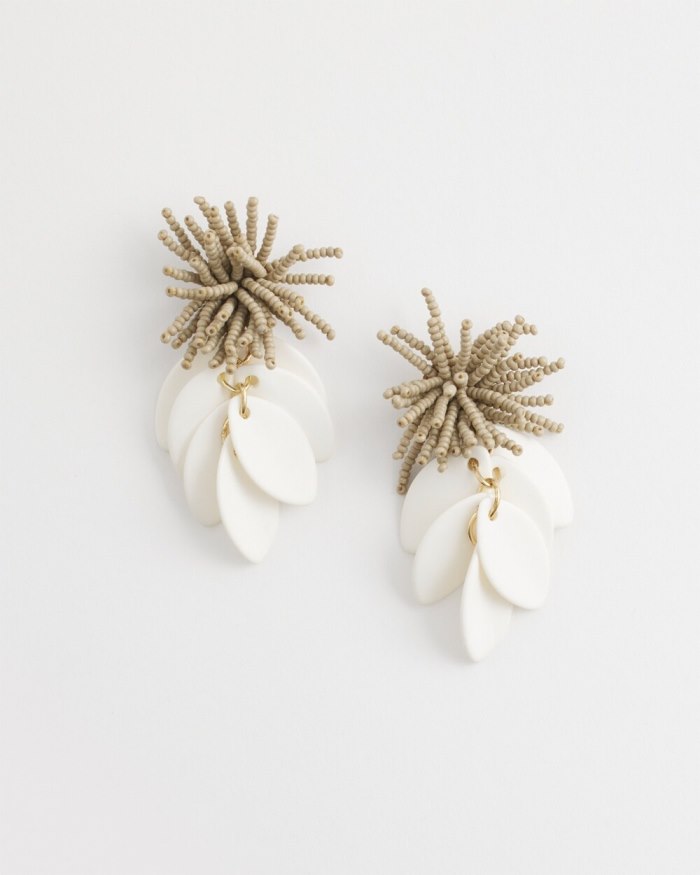 Chicos No Droop White Petal Earrings - White