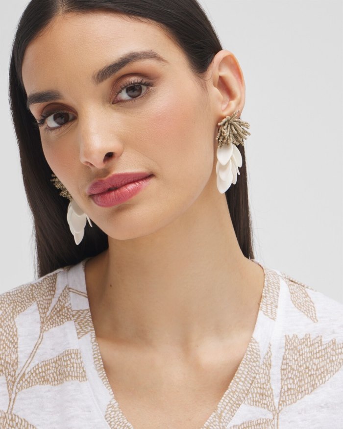 Chicos No Droop White Petal Earrings - White