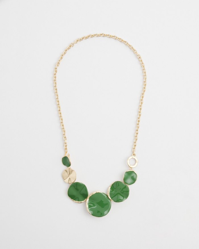 Chicos Convertible Enamel Necklace - Verdant Green