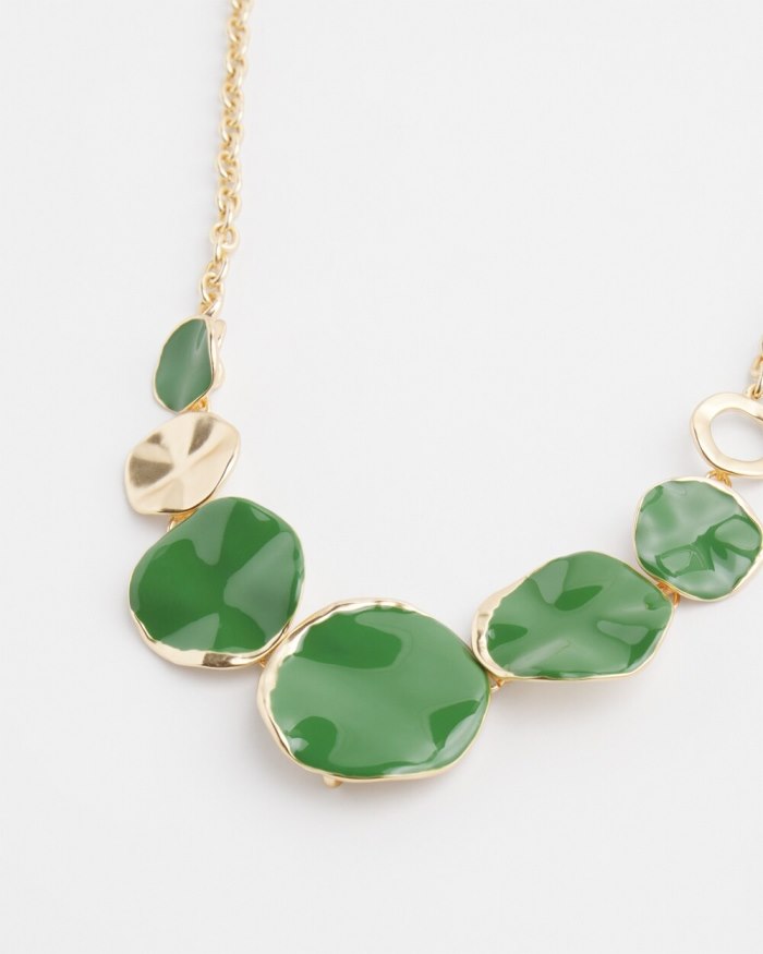 Chicos Convertible Enamel Necklace - Verdant Green